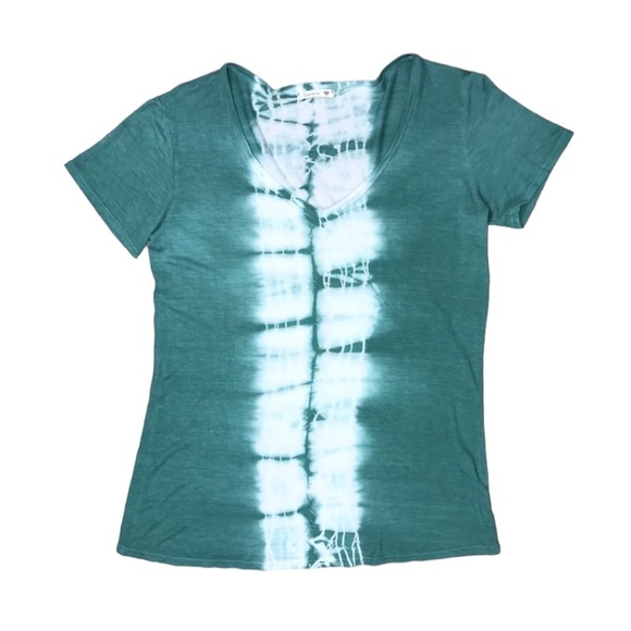Soprano Tops - Soprano Tie Dye T Shirt Small Emerald Green White